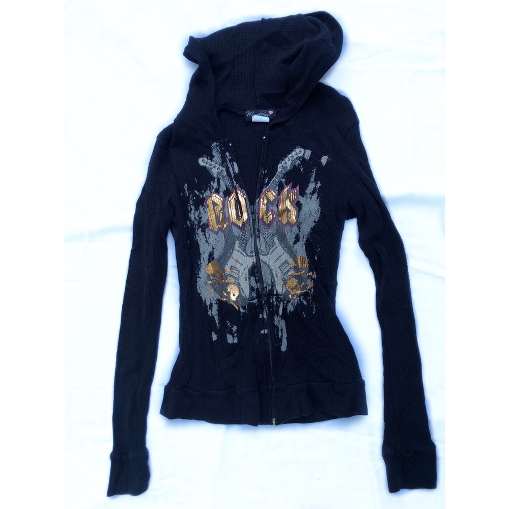 Black Rock and roll zip up sweatshirt